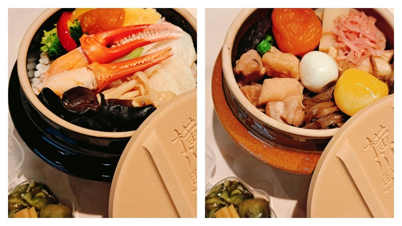 「荻野屋」の冬限定・贅沢カニづくしの「冬彩（かずさ）」と、定番「峠の釜めし」を食べ比べ♪